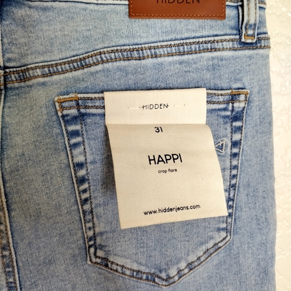 NWT Hidden Happi High Rise Crop Flare Jeans Sz 31 - Picture 6 of 9